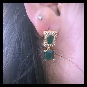 Gold and Emerald Earrings